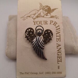 Your Private Angel Silvertone Angel Lapel Pin